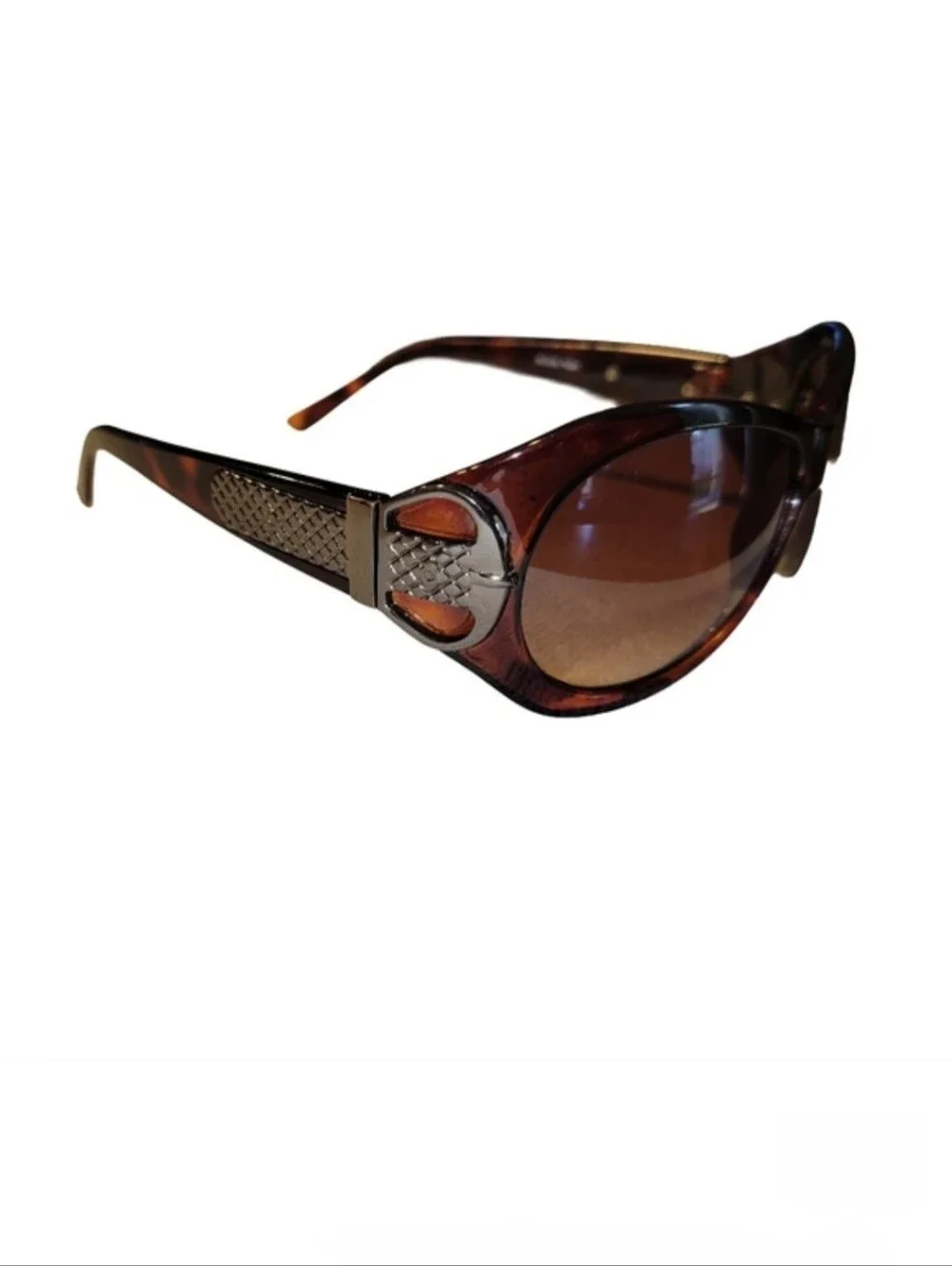 StyleScience SO25L7924 Tortoise-Shell Cat-Eye Sunglasses With Silver-tone Accent